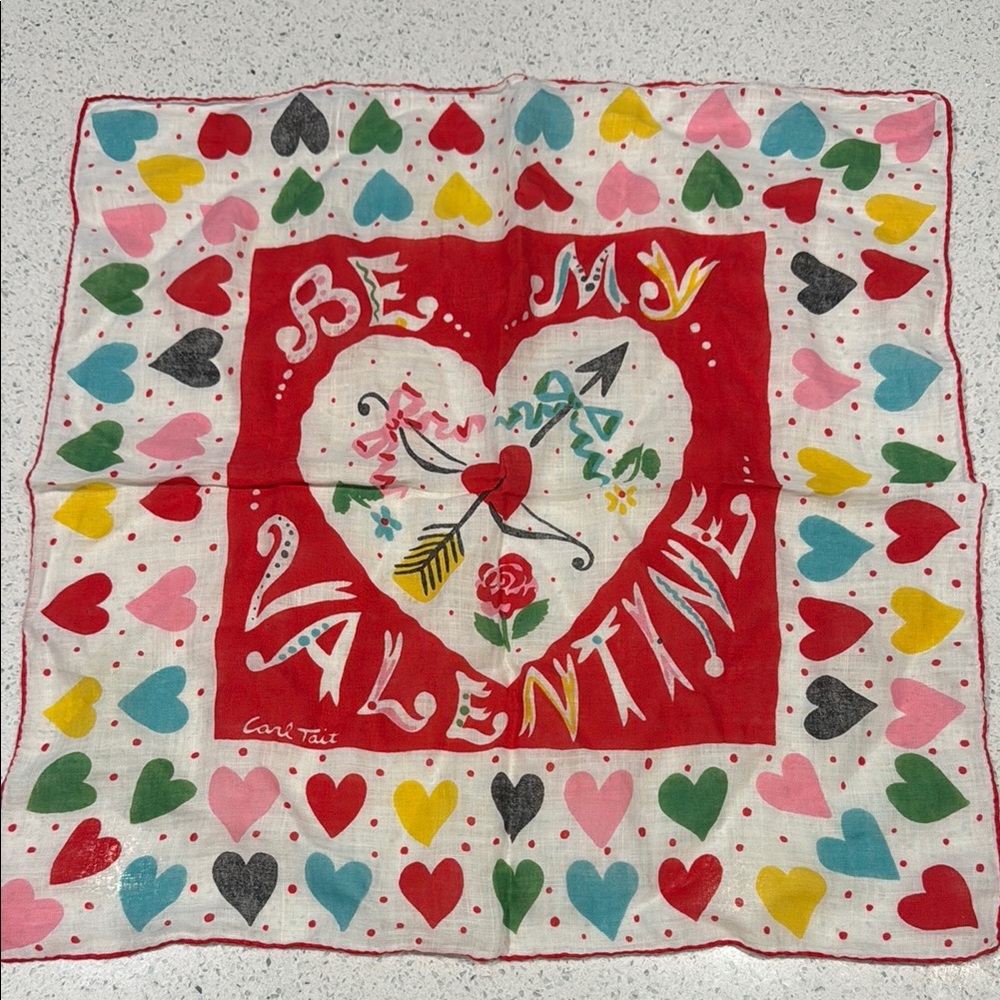 Colorful Heart Print Scarf